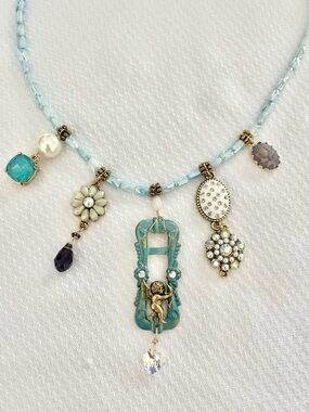 New Blue Multi-Charm Pendant Necklace - Unbranded